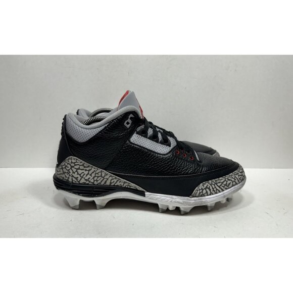 Nike Air Jordan 3 Mid TD Men’s Size 9 Football Black Cement FZ8626-001 Cleats - Picture 1 of 8